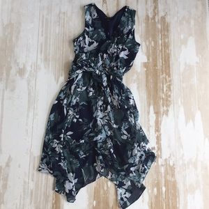 Floral chiffon crepe dress